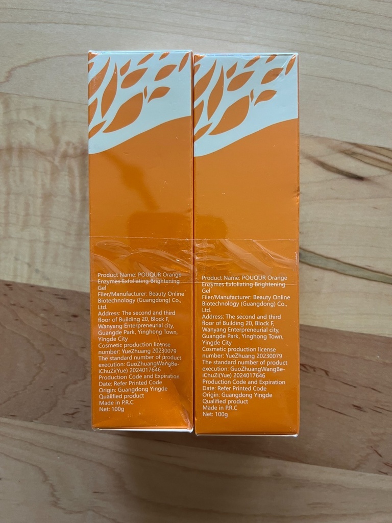 POUQUR Orange Enzymes Exfoliating Brightening Gel LF16-35, (Set of 2), 3.5 Fl Oz