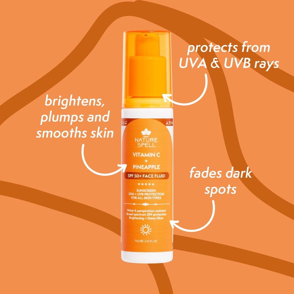 Nature Spell Vitamin C & Pineapple Spf50+ Face Fluid in Orange