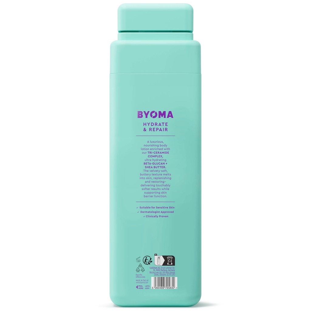 BYOMA Hydrating Body Lotion 13.52 Fl Oz: Fresh Scent, for Normal & Dry Skin, Alcohol-Free, Whole Body Use