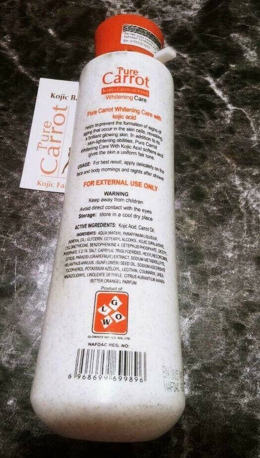 Pure Carrot  Lotion Care with Kojic Balance and Carrot Oil Base