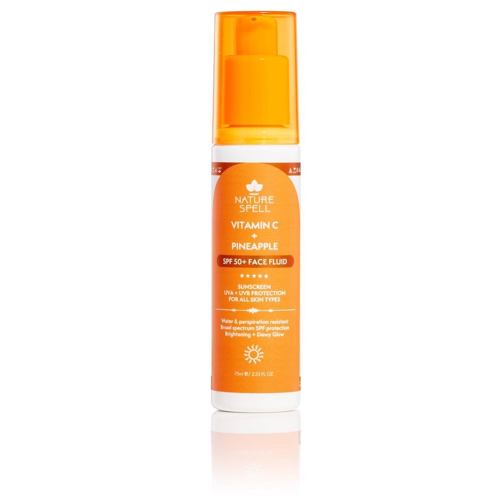 Nature Spell Vitamin C & Pineapple Spf50+ Face Fluid in Orange